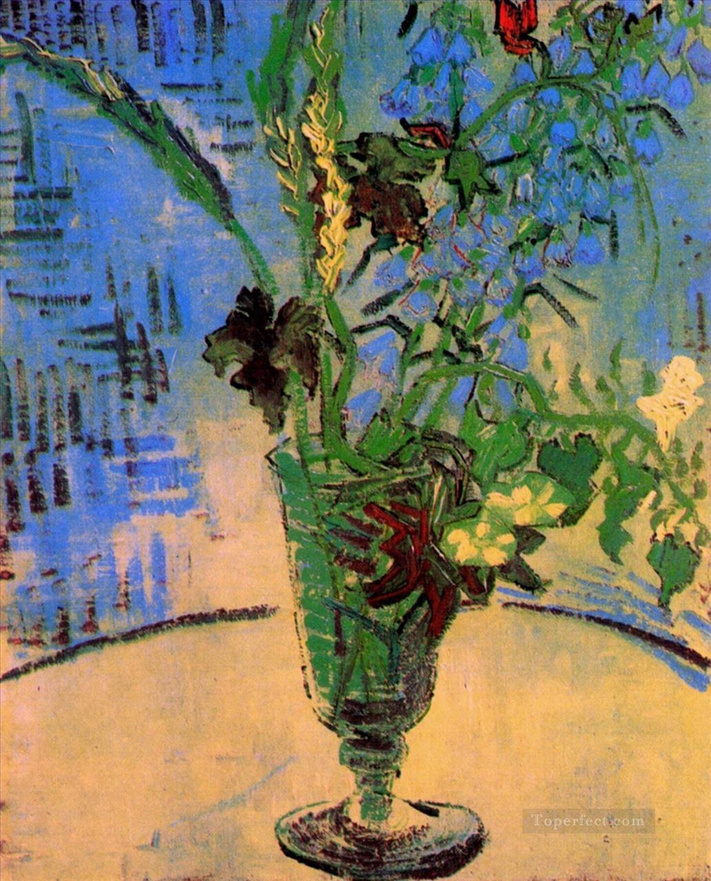 Naturaleza muerta Vidrio con flores silvestres Vincent van Gogh Pintura al óleo
